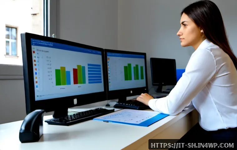 지식 갭 식별을 위한 데이터 분석 기법 - Photorealistic Italian data analyst in a bright modern Milan office, studying two clean side-by-side...